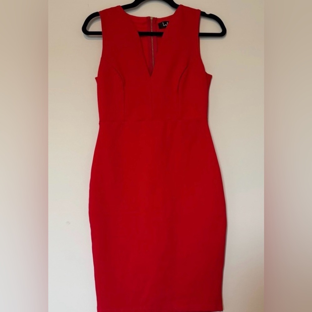 Lulu's Red Sleeveless Midi Sheath Dress